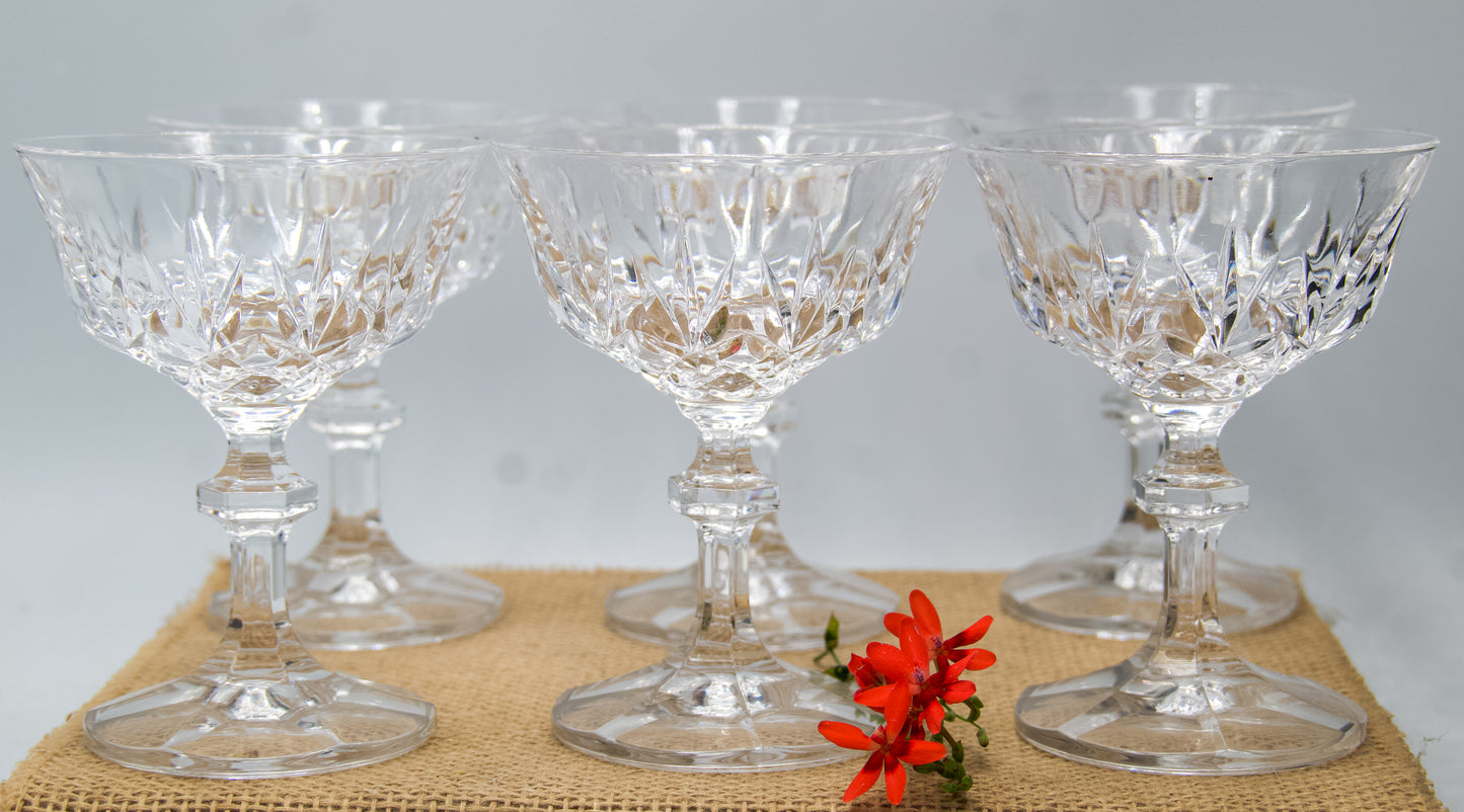 Royal Crystal Rock champagne coupes/cocktail glasses
