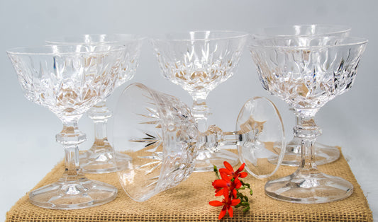 Royal Crystal Rock champagne coupes/cocktail glasses