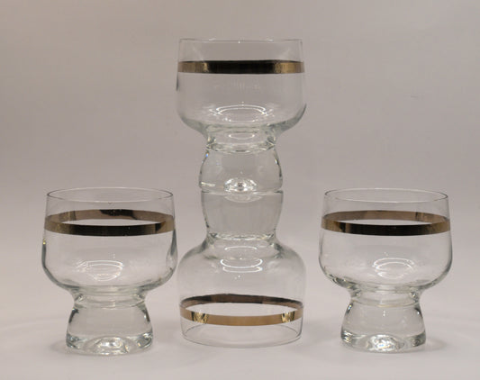 Crown Corning "Regis" Liqueur/sherry/Port glasses with platinum band. Set of 4