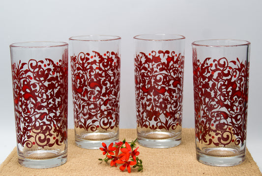 Vintage Red Swirl Tumblers