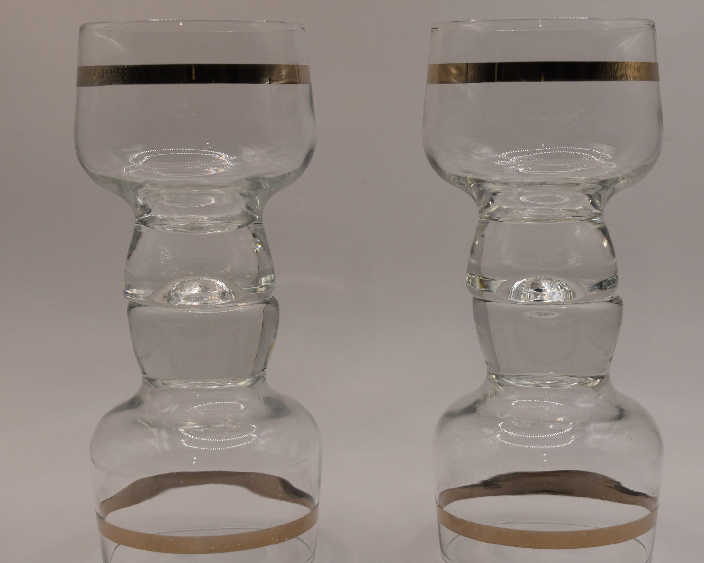 Crown Corning "Regis" Liqueur/sherry/Port glasses with platinum band. Set of 4