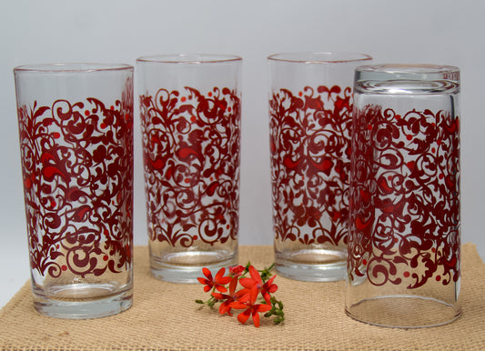 Vintage Red Swirl Tumblers