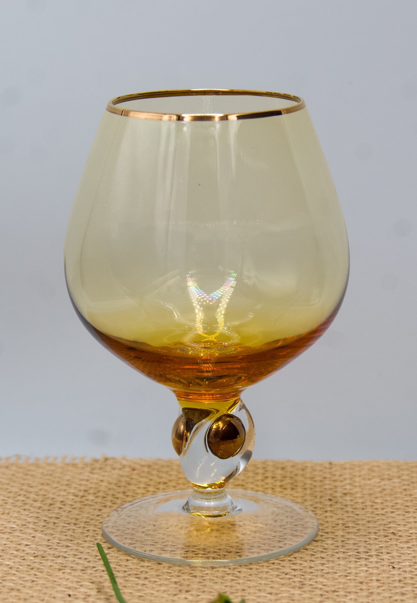 Amber Cognac Glasses Jozef Stanik Art Deco