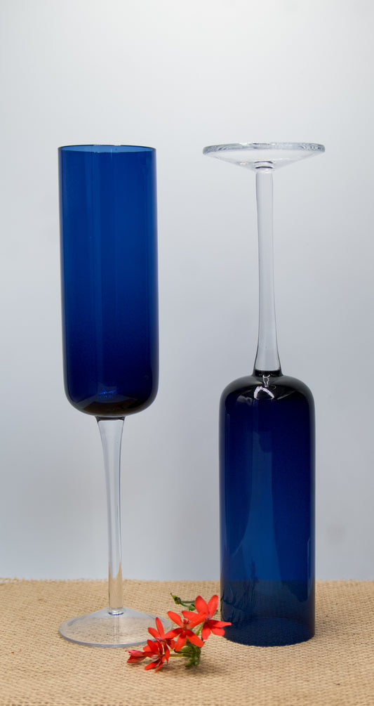 Cobalt Blue Champagne Flutes