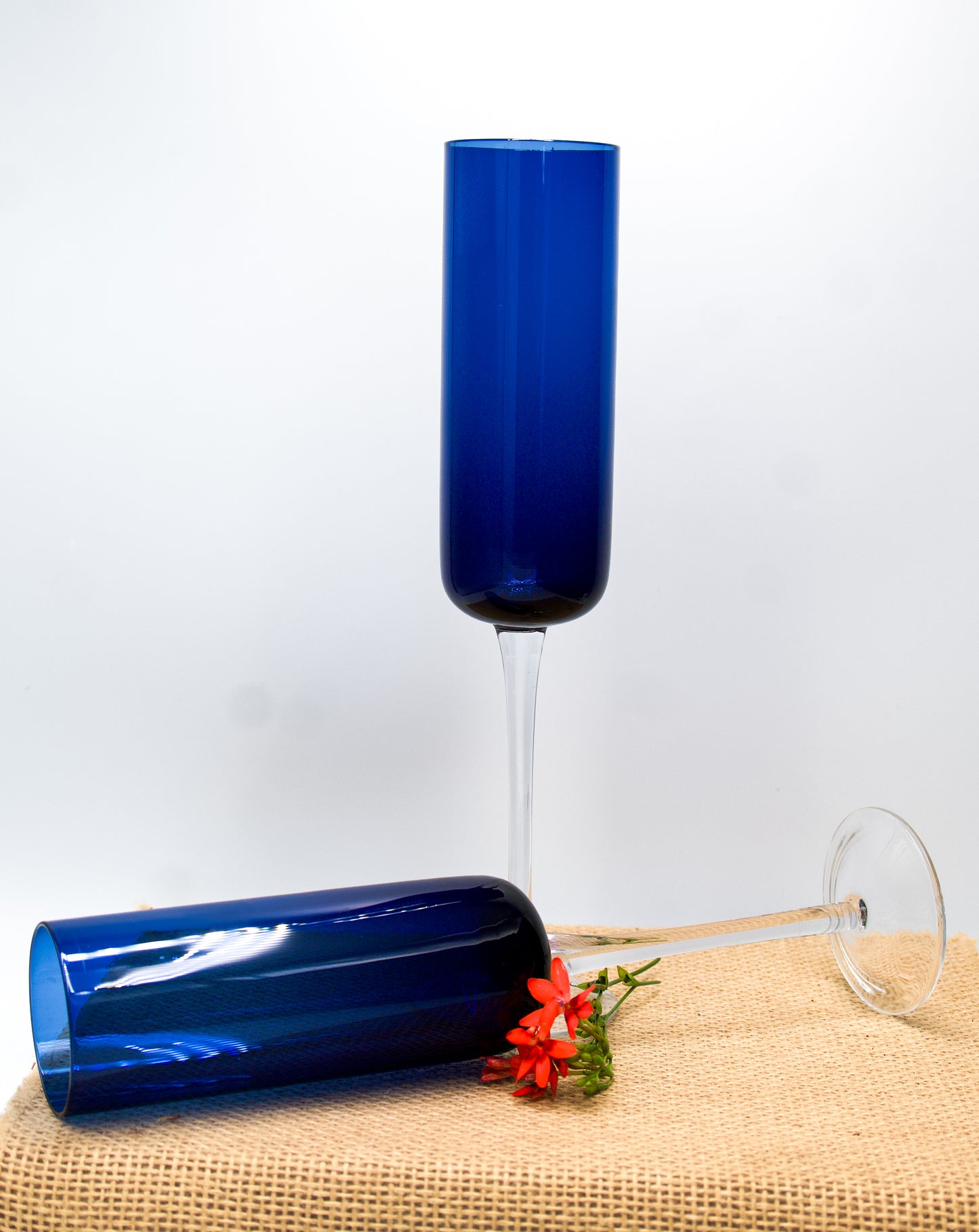Cobalt Blue Champagne Flutes