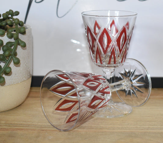 Vintage VMC Reims French Port/Liqueur glasses. 1950's. Set of 2