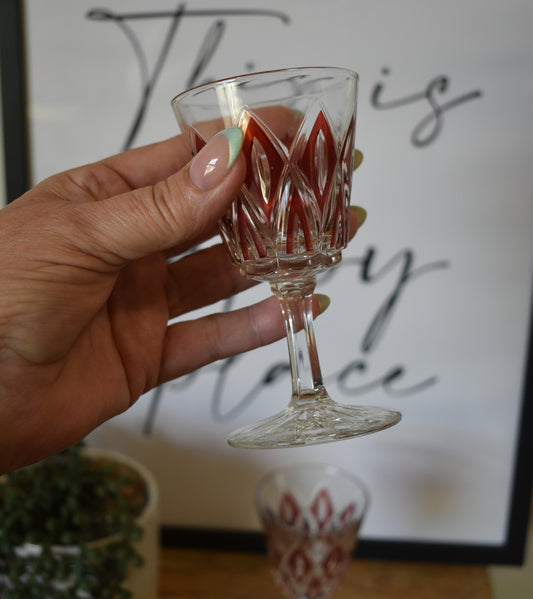 Vintage VMC Reims French Port/Liqueur glasses. 1950's. Set of 2