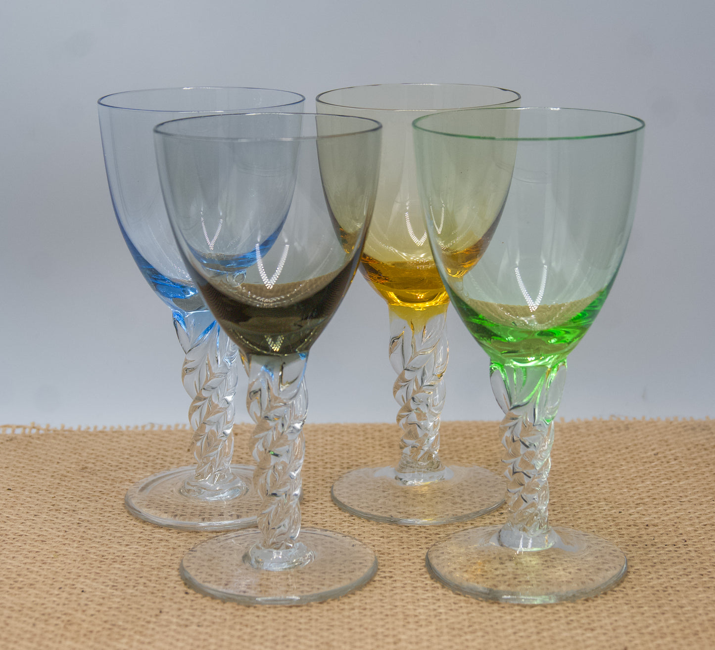 Vintage Harlequin Twisted Small Glasses