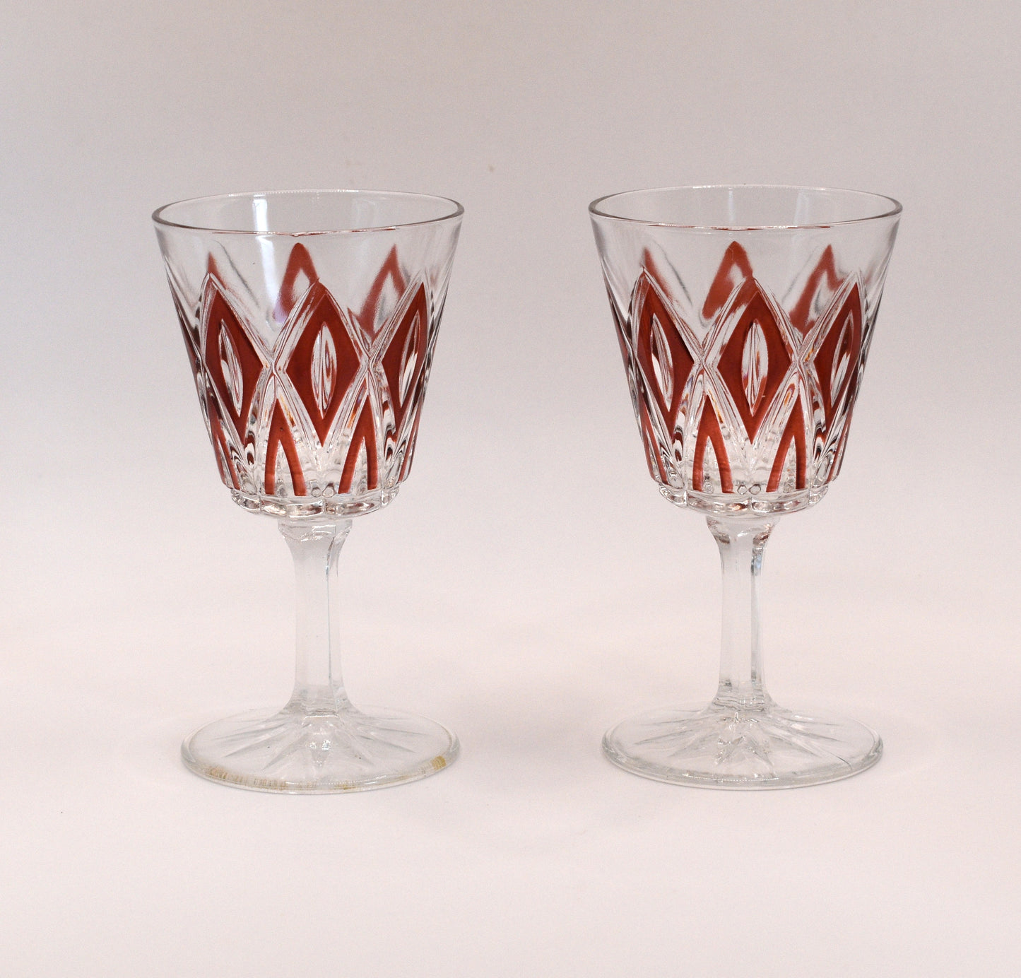 Vintage VMC Reims French Port/Liqueur glasses. 1950's. Set of 2