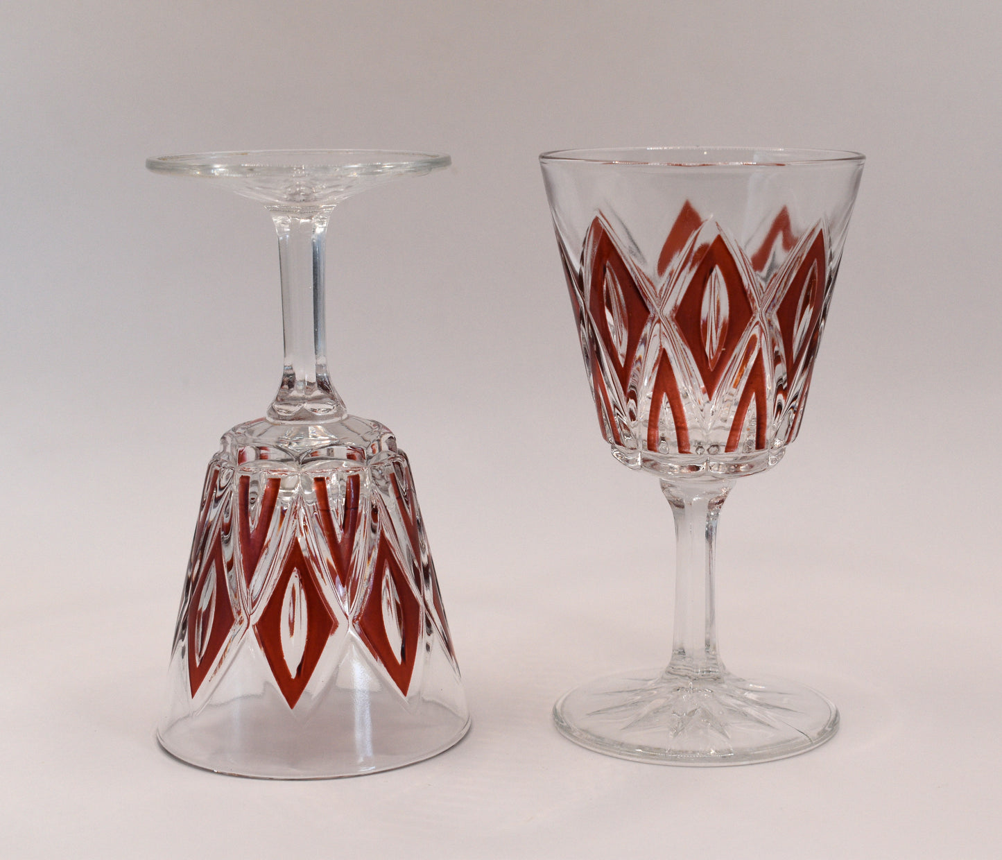Vintage VMC Reims French Port/Liqueur glasses. 1950's. Set of 2
