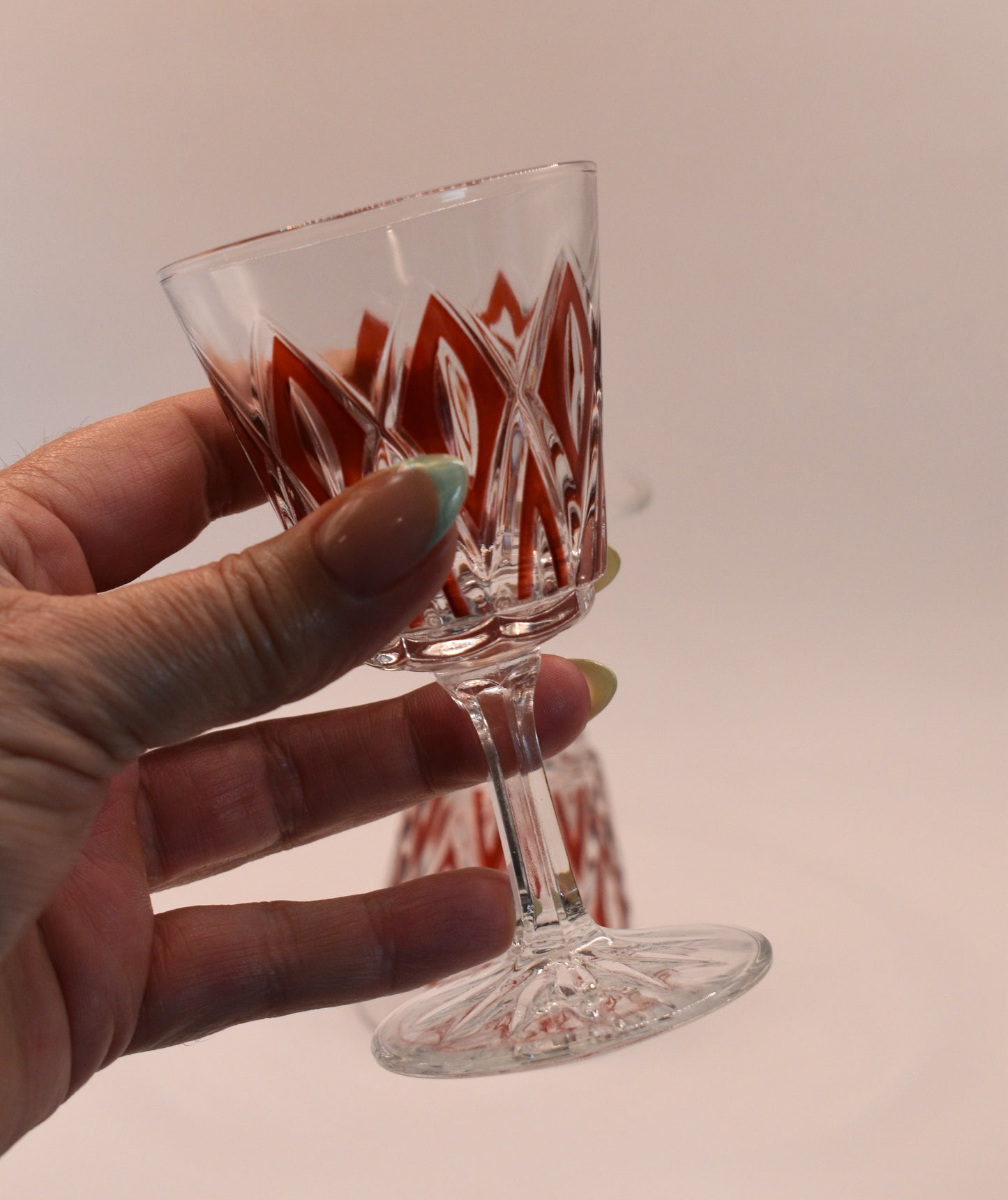 Vintage VMC Reims French Port/Liqueur glasses. 1950's. Set of 2