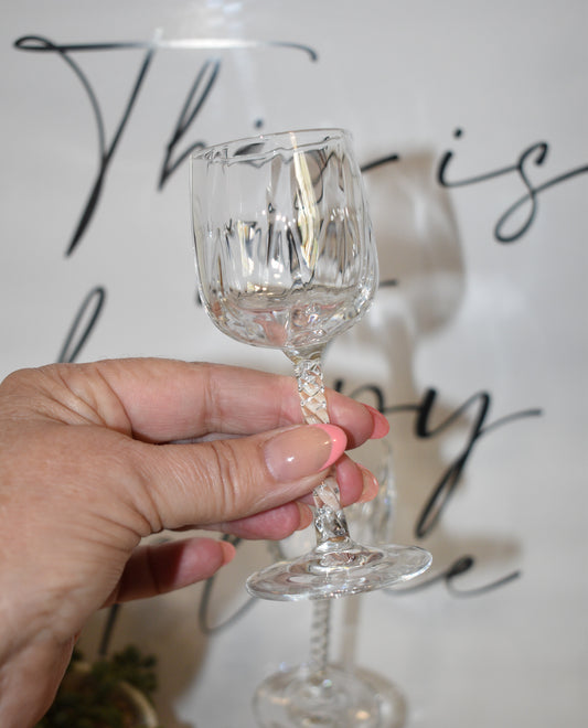 Vintage Crystal D'Arques Durand "Nemours" sherry glasses. Set of 4