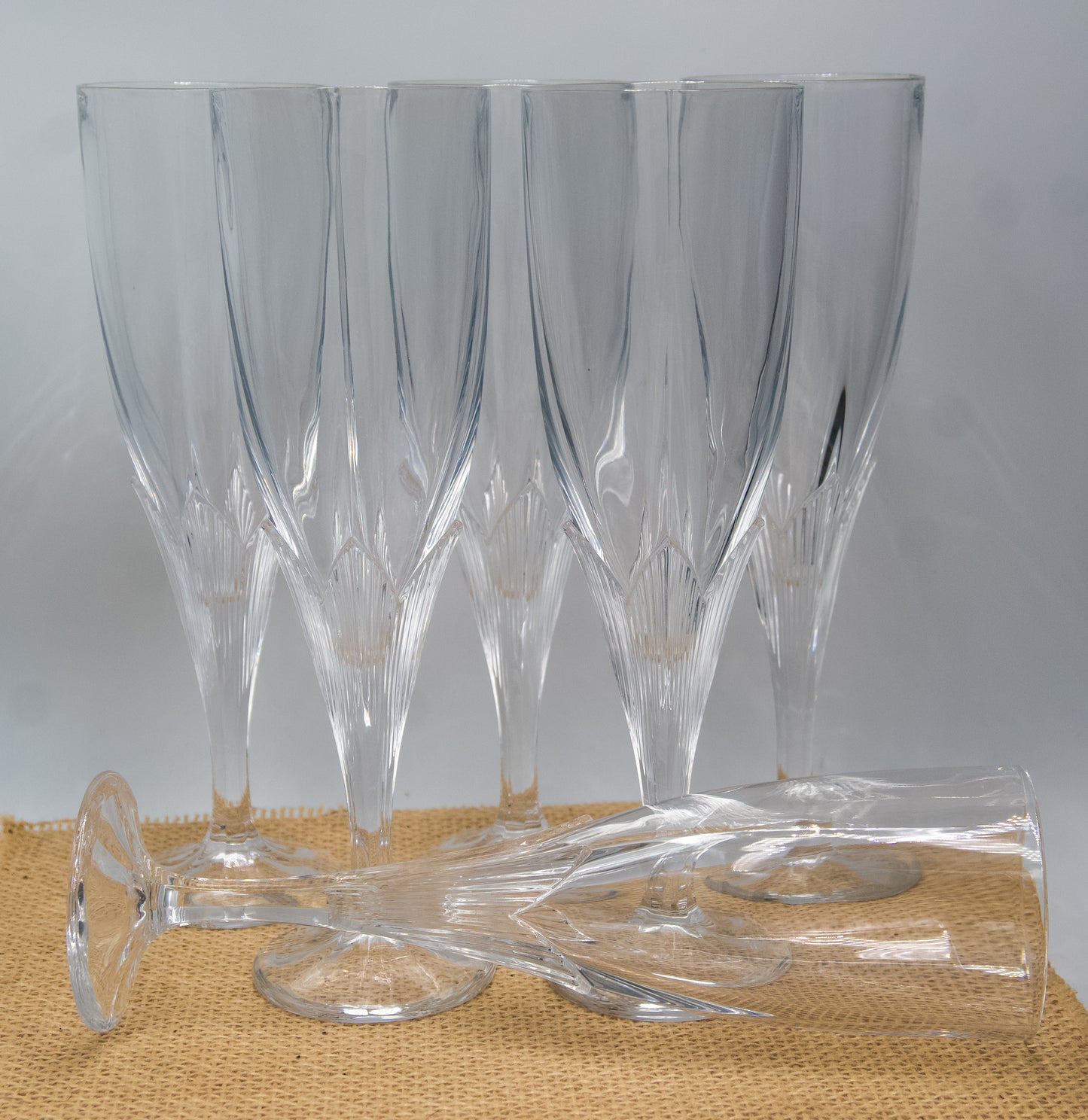 Mikasa Clematis Crystal Champagne Flutes