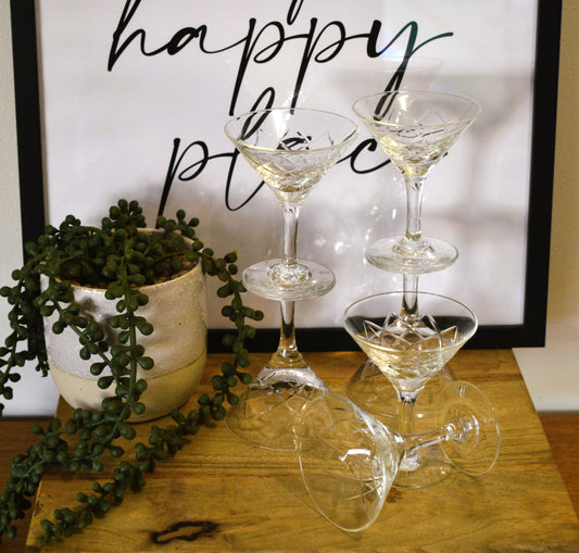 Small vintage martini glasses. Set of 6