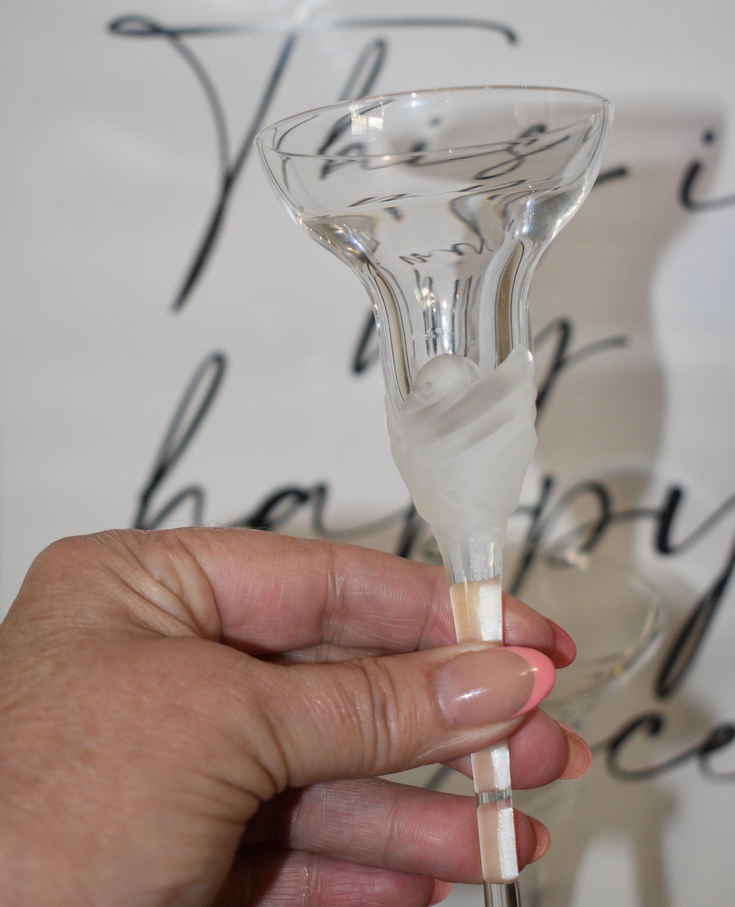 Vintage Sasaki Crystal candlestick holders. Set of 2