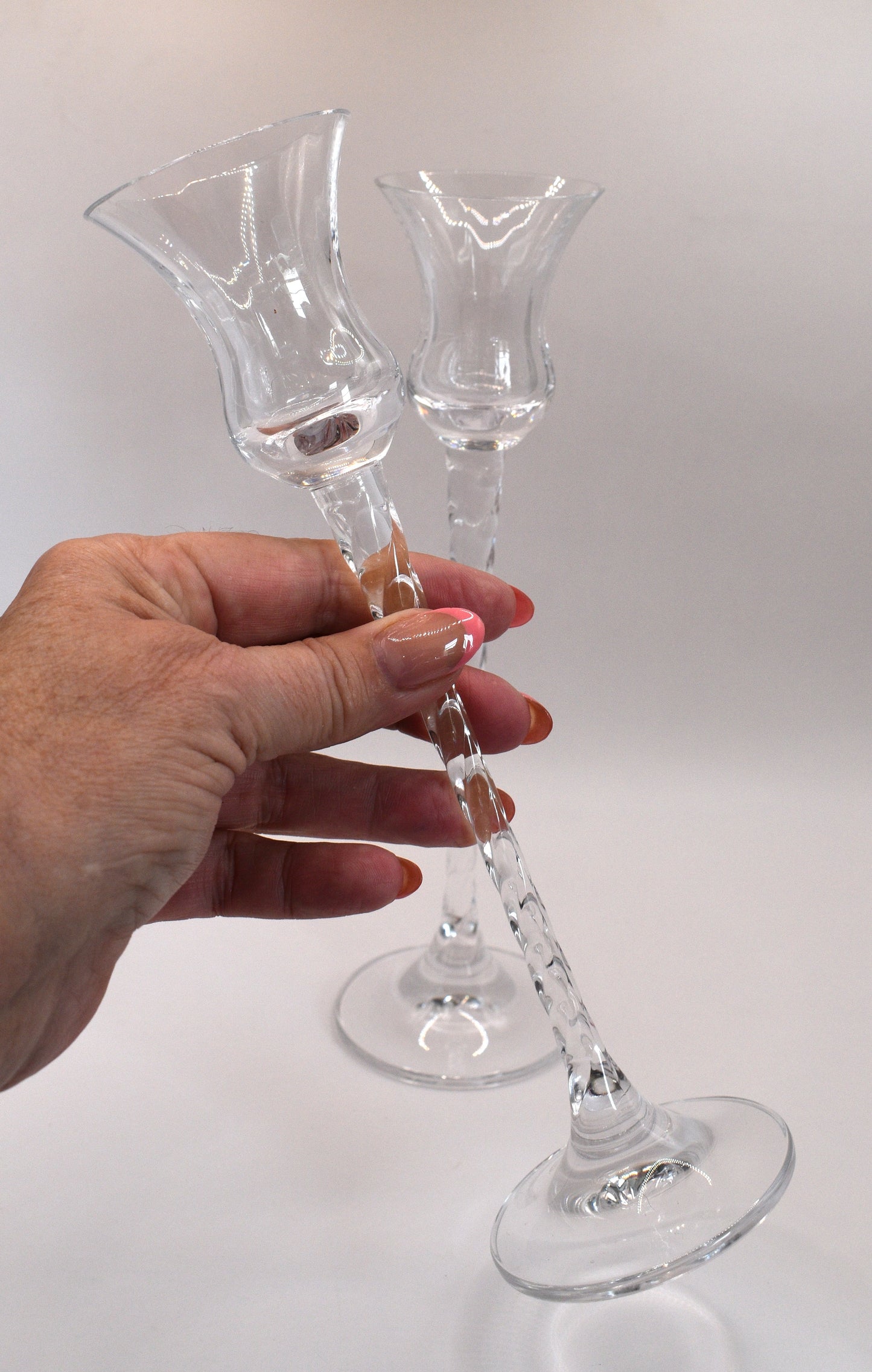 Vintage Crystal Taper candlestick Holders by Mikasa. Set of two