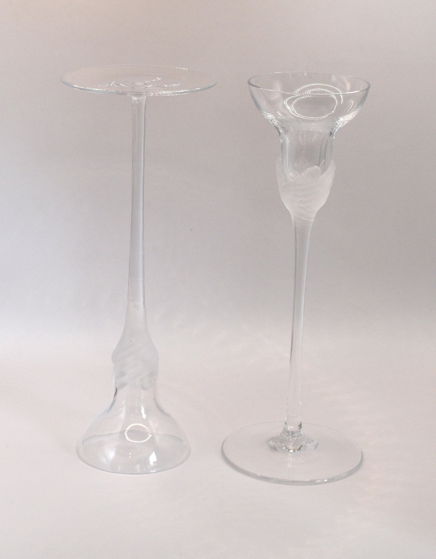 Vintage Sasaki Crystal candlestick holders. Set of 2