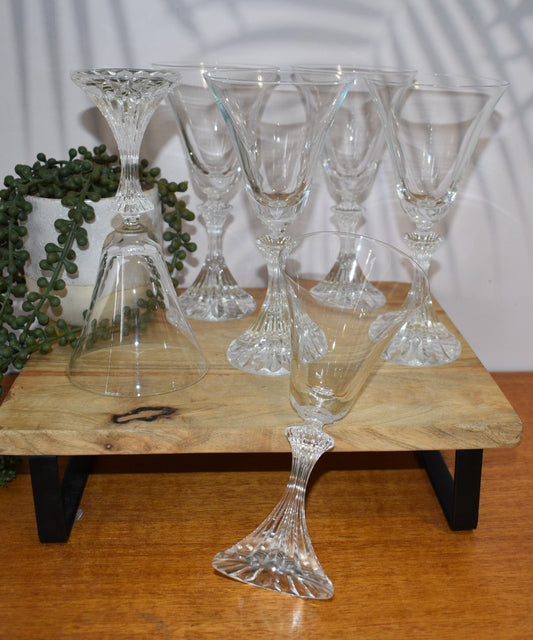 Vintage Crystal Wine Glasses - Stratton by Mikasa - Set of 6