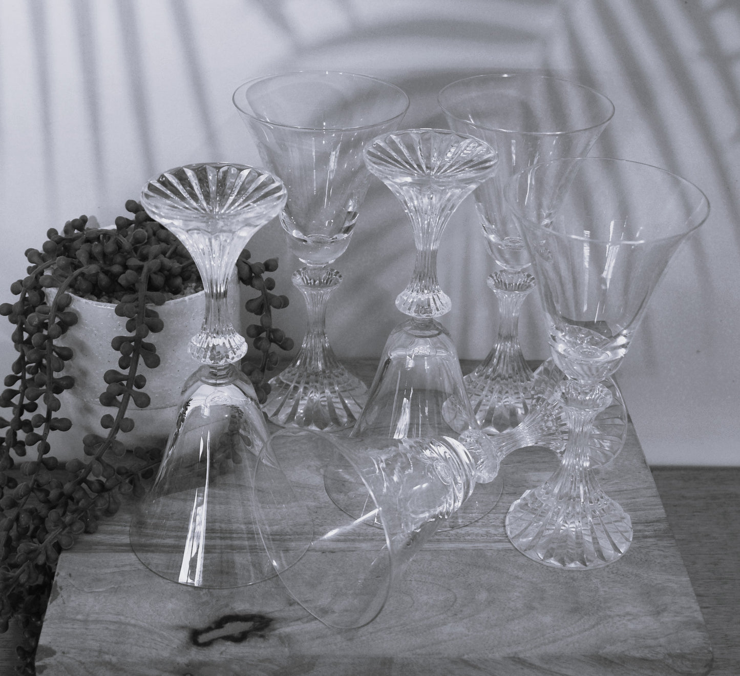 Vintage Crystal Wine Glasses - Stratton by Mikasa - Set of 6