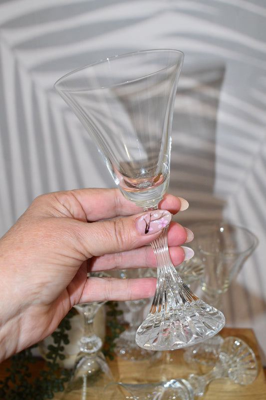 Vintage Crystal Wine Glasses - Stratton by Mikasa - Set of 6