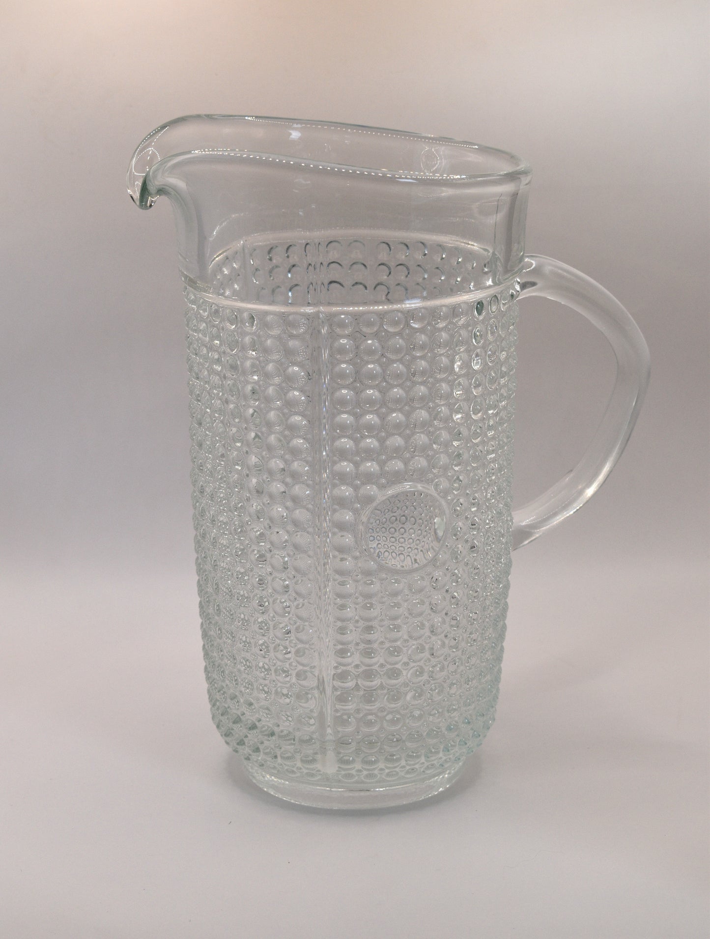Vintage pressed Czech glass pitcher