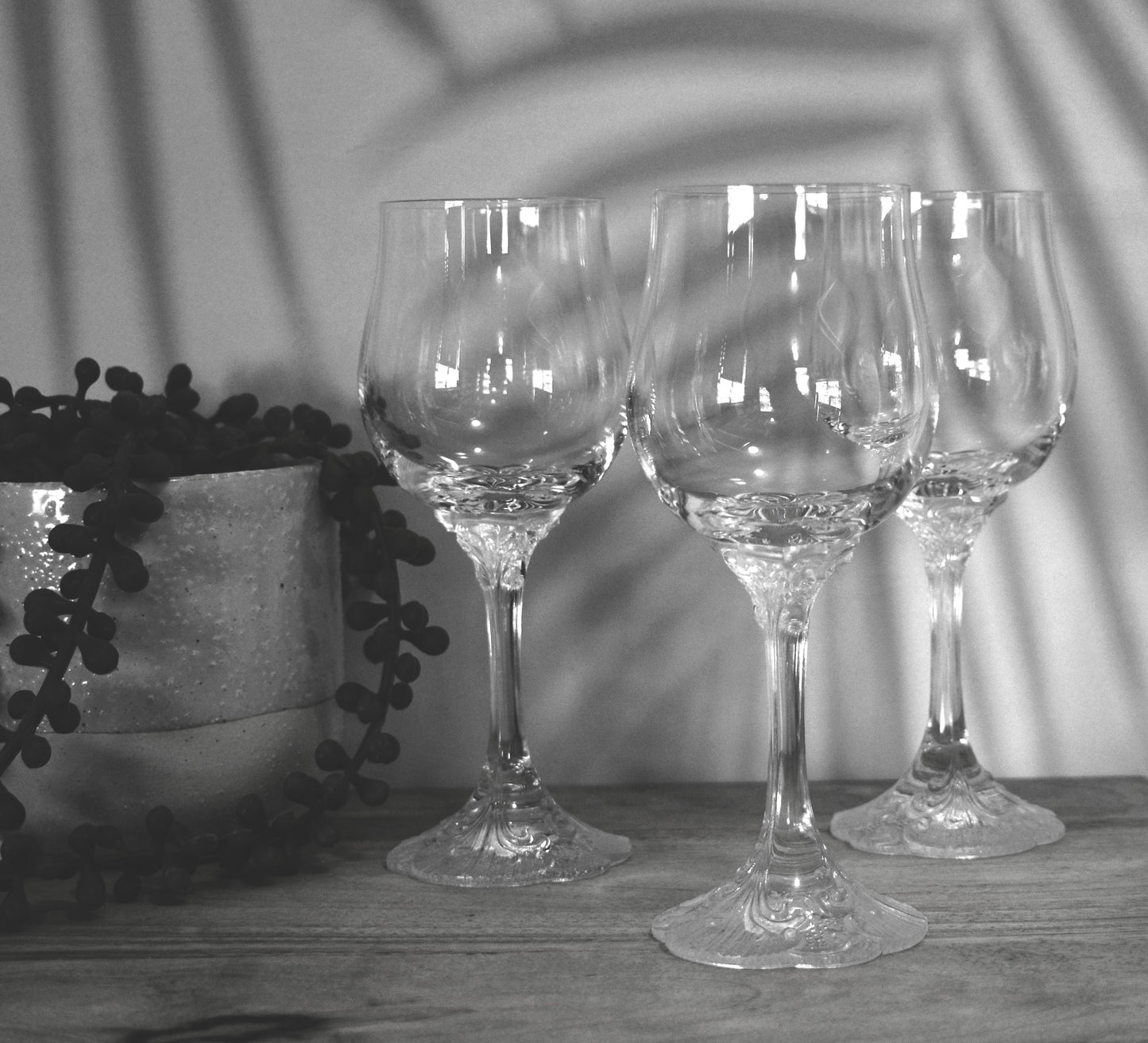 Rosenthal Crystal Red Wine Glasses. Set of 3