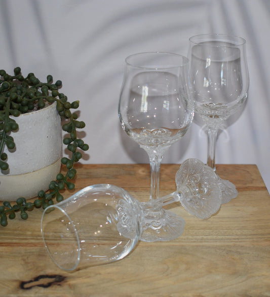 Rosenthal Crystal Red Wine Glasses. Set of 3