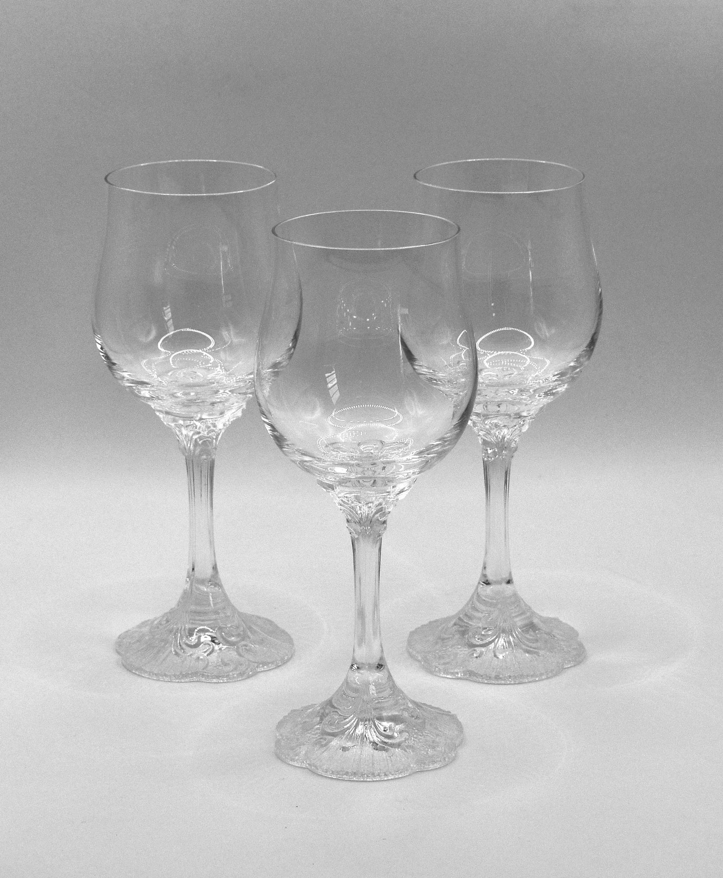 Rosenthal Crystal Red Wine Glasses. Set of 3