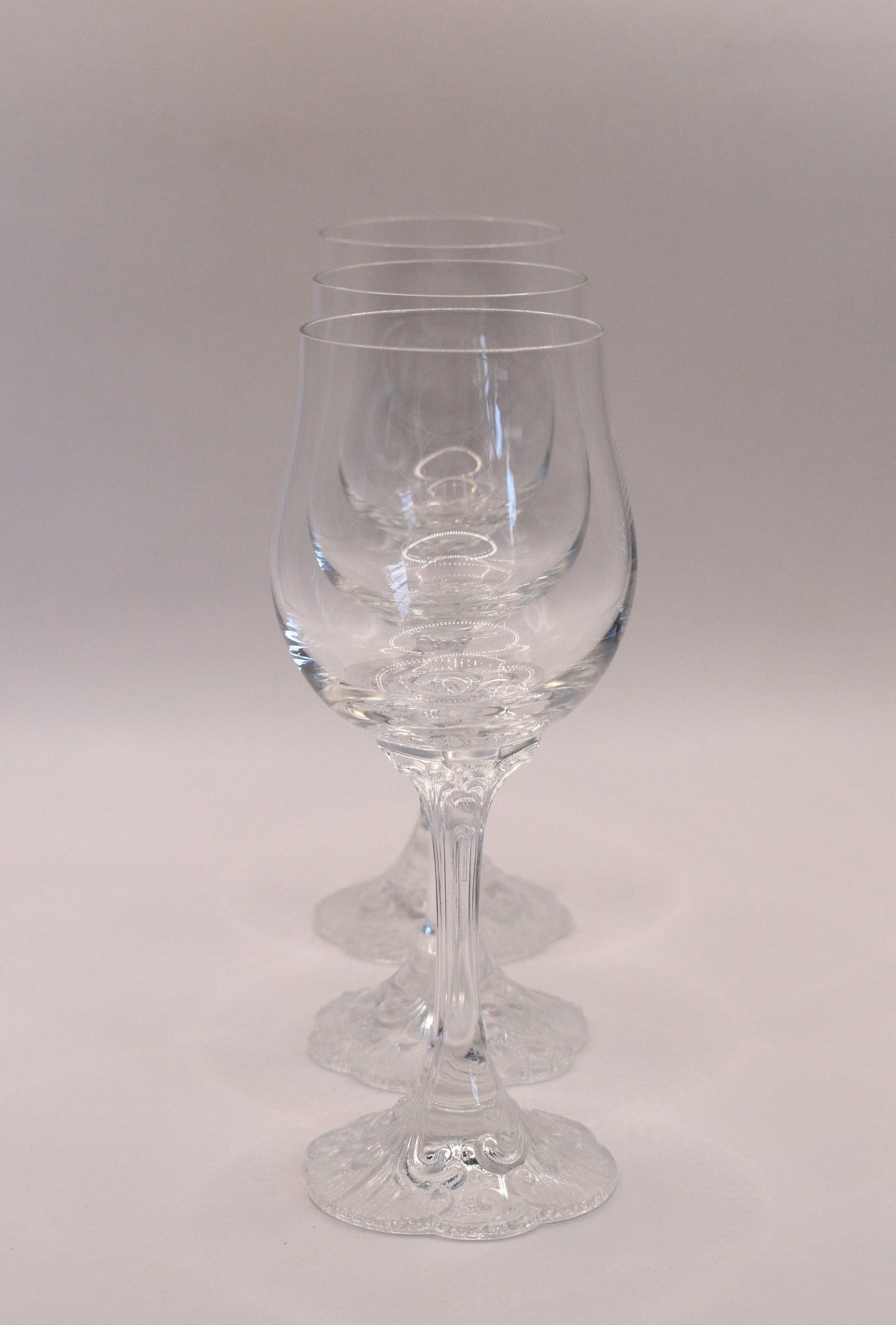 Rosenthal Crystal Red Wine Glasses. Set of 3