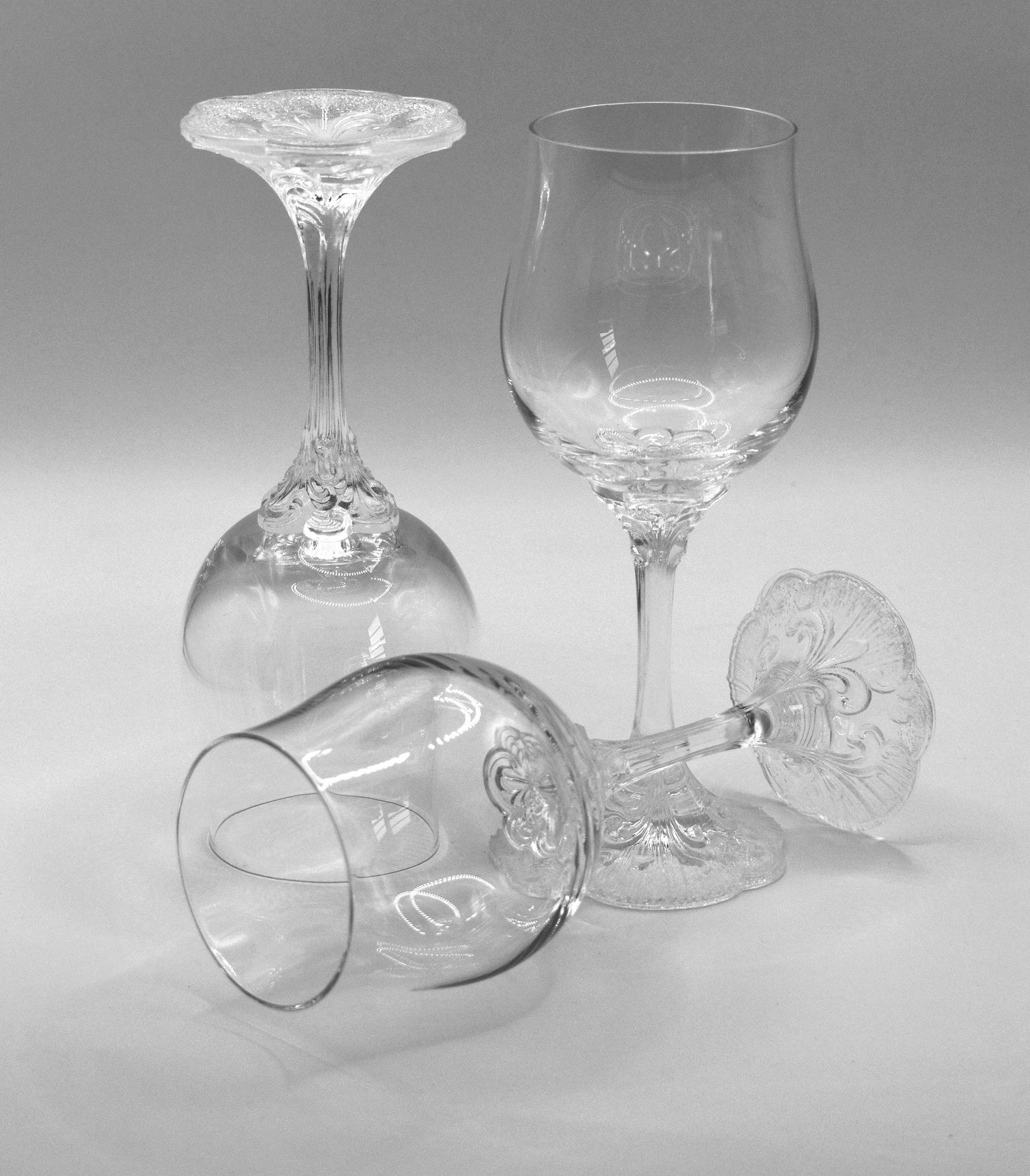 Rosenthal Crystal Red Wine Glasses. Set of 3