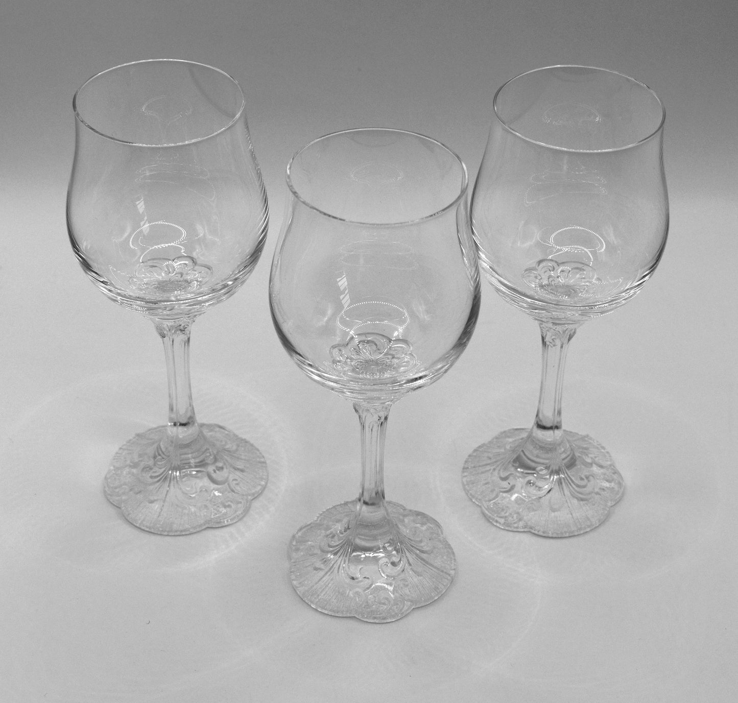 Rosenthal Crystal Red Wine Glasses. Set of 3