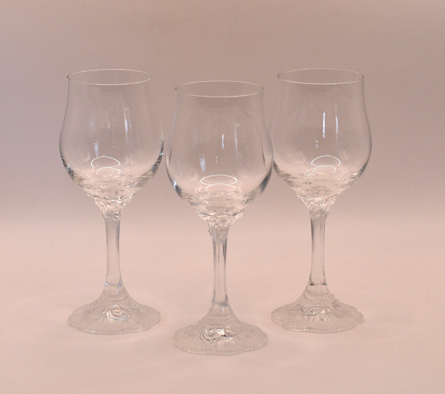 Rosenthal Crystal Red Wine Glasses. Set of 3