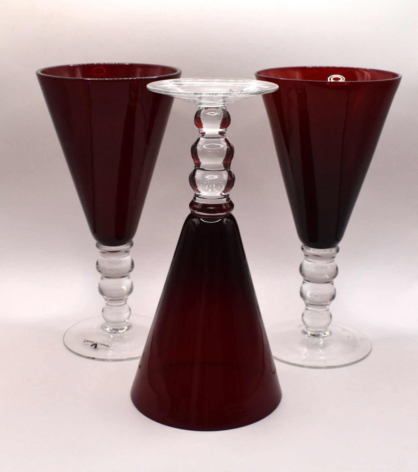 Red Glass Wine Goblets - French Country Collection - Set of 6