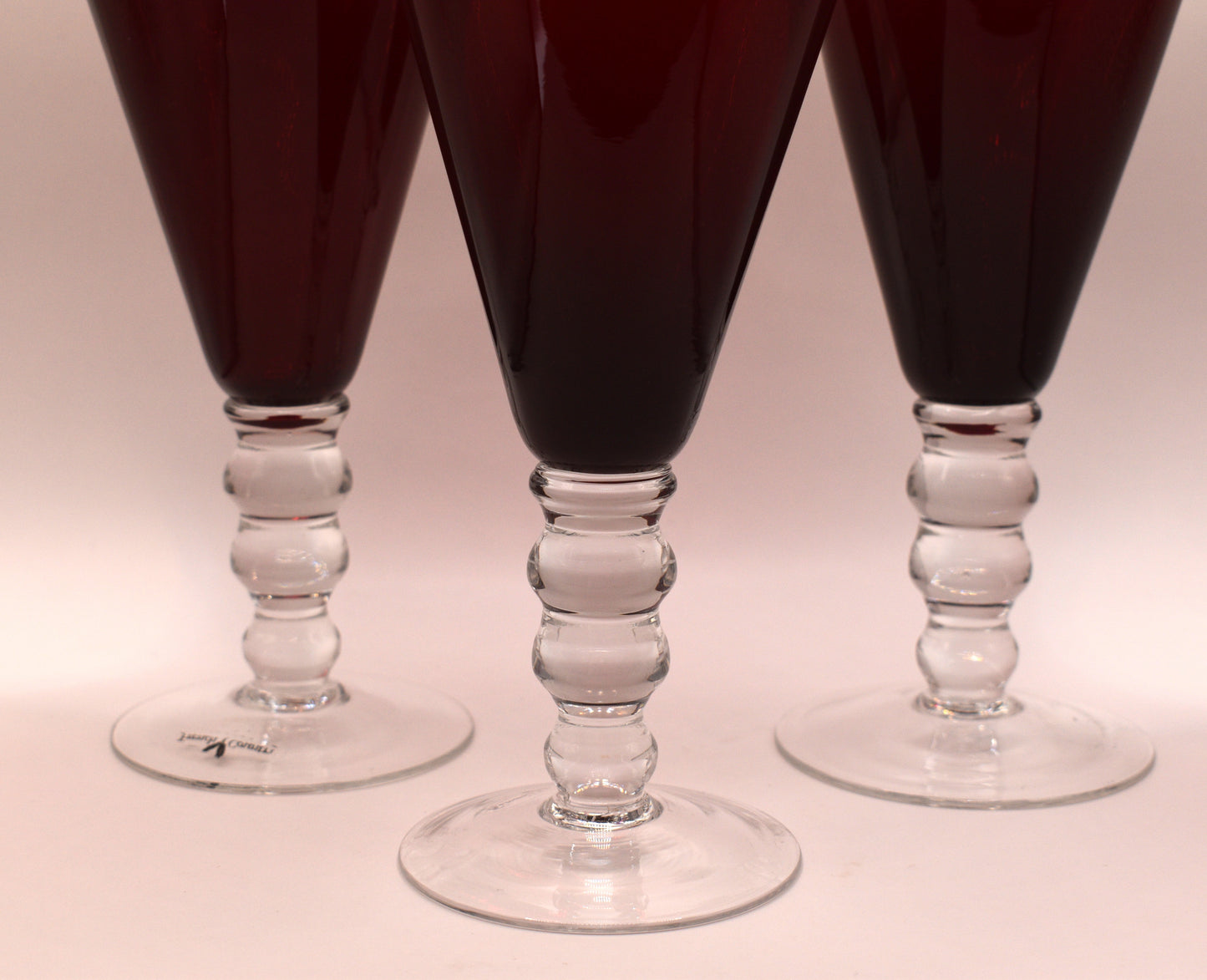 Red Glass Wine Goblets - French Country Collection - Set of 6
