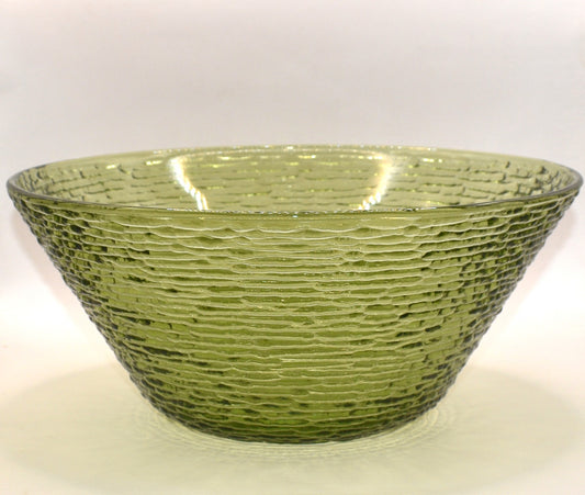 Vintage Anchor Hocking "soreno" Avocado Green glass serving bowl. 1960s