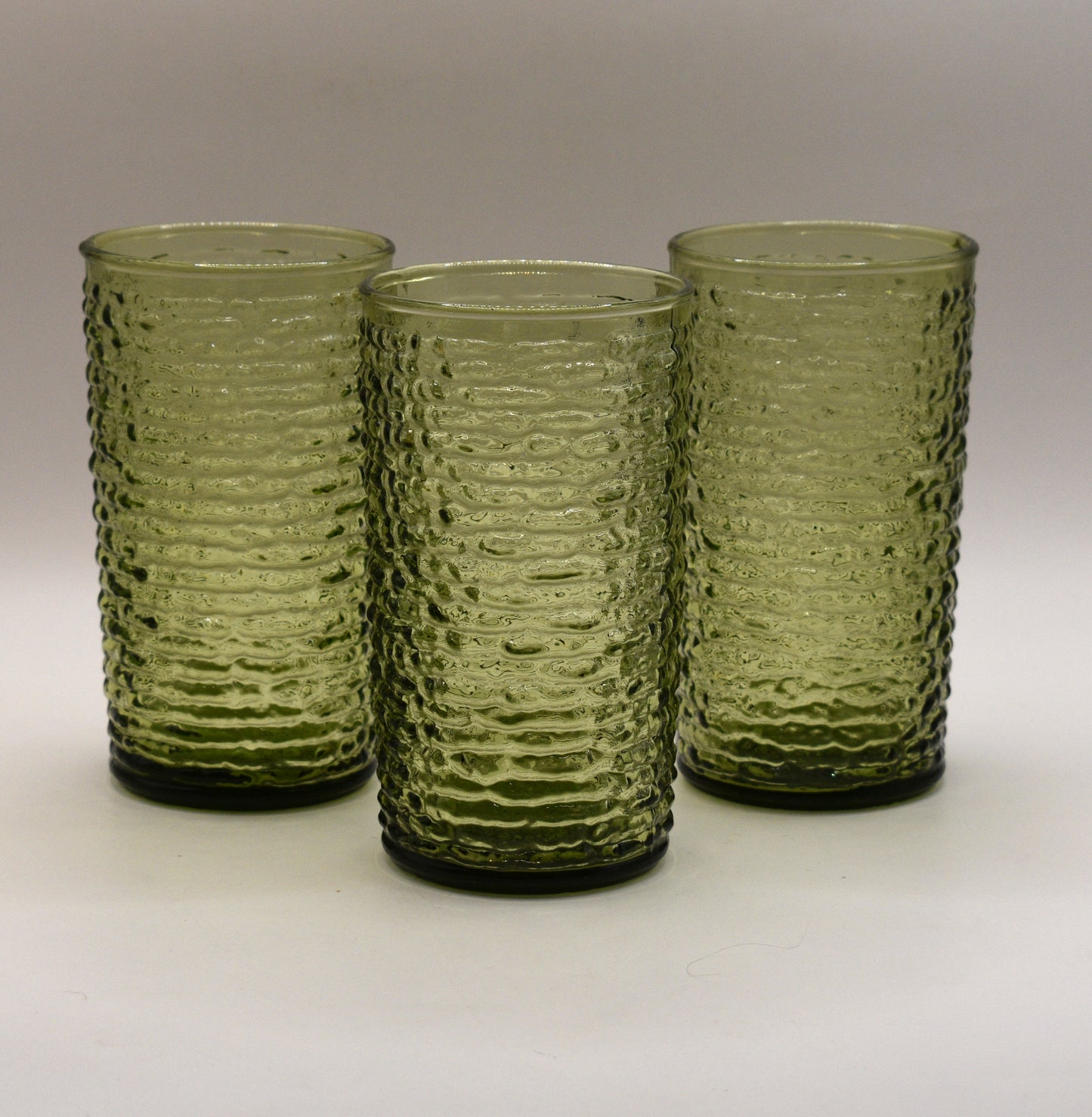 "Soreno" Drinking glasses - Vintage Green Anchor Hocking - Set of 3