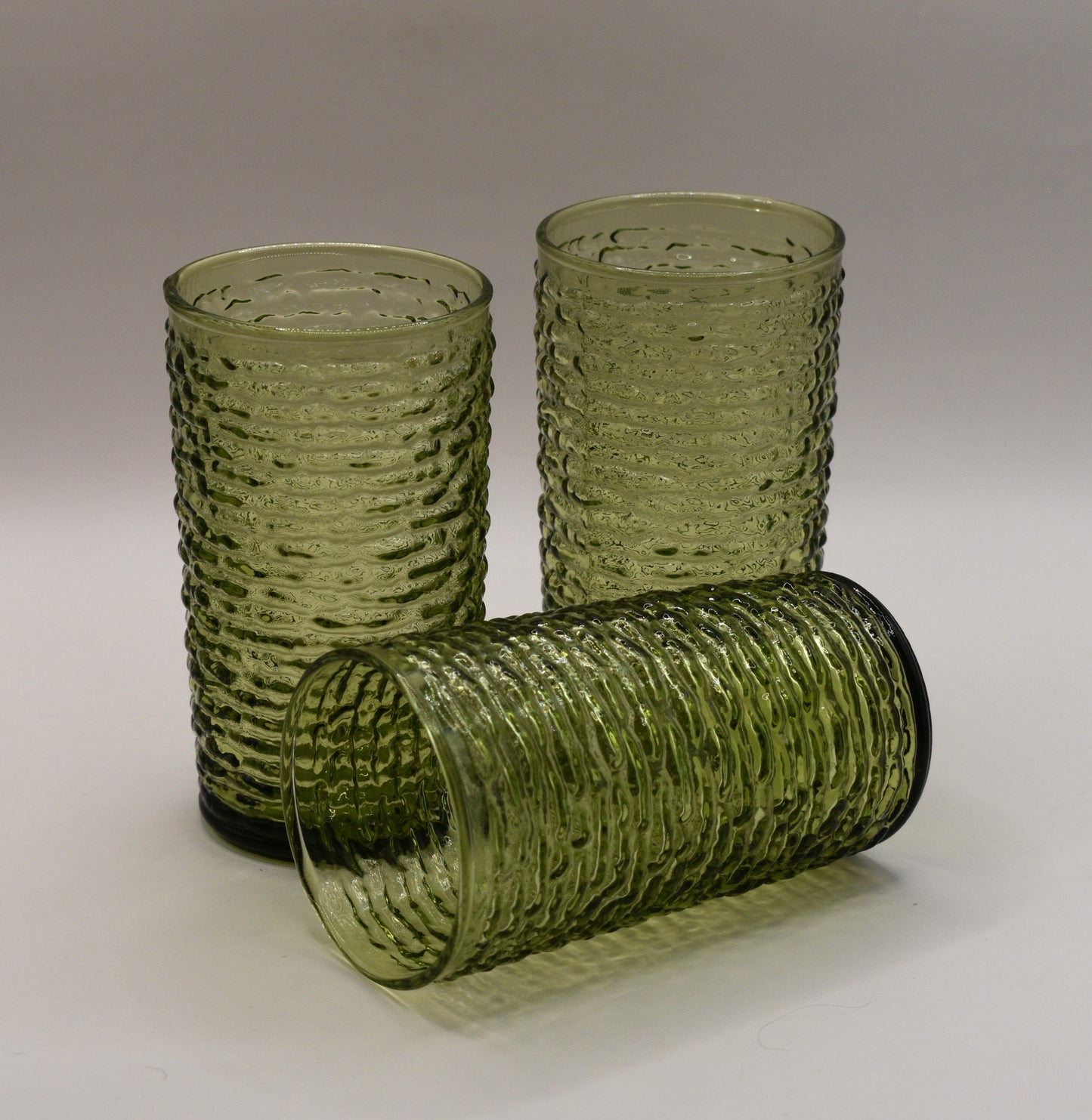 "Soreno" Drinking glasses - Vintage Green Anchor Hocking - Set of 3