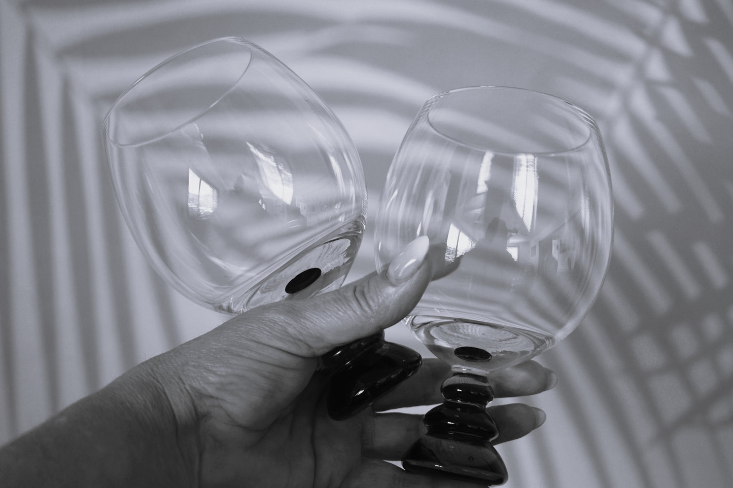 Green Stemmed Wine Glasses Set of 2