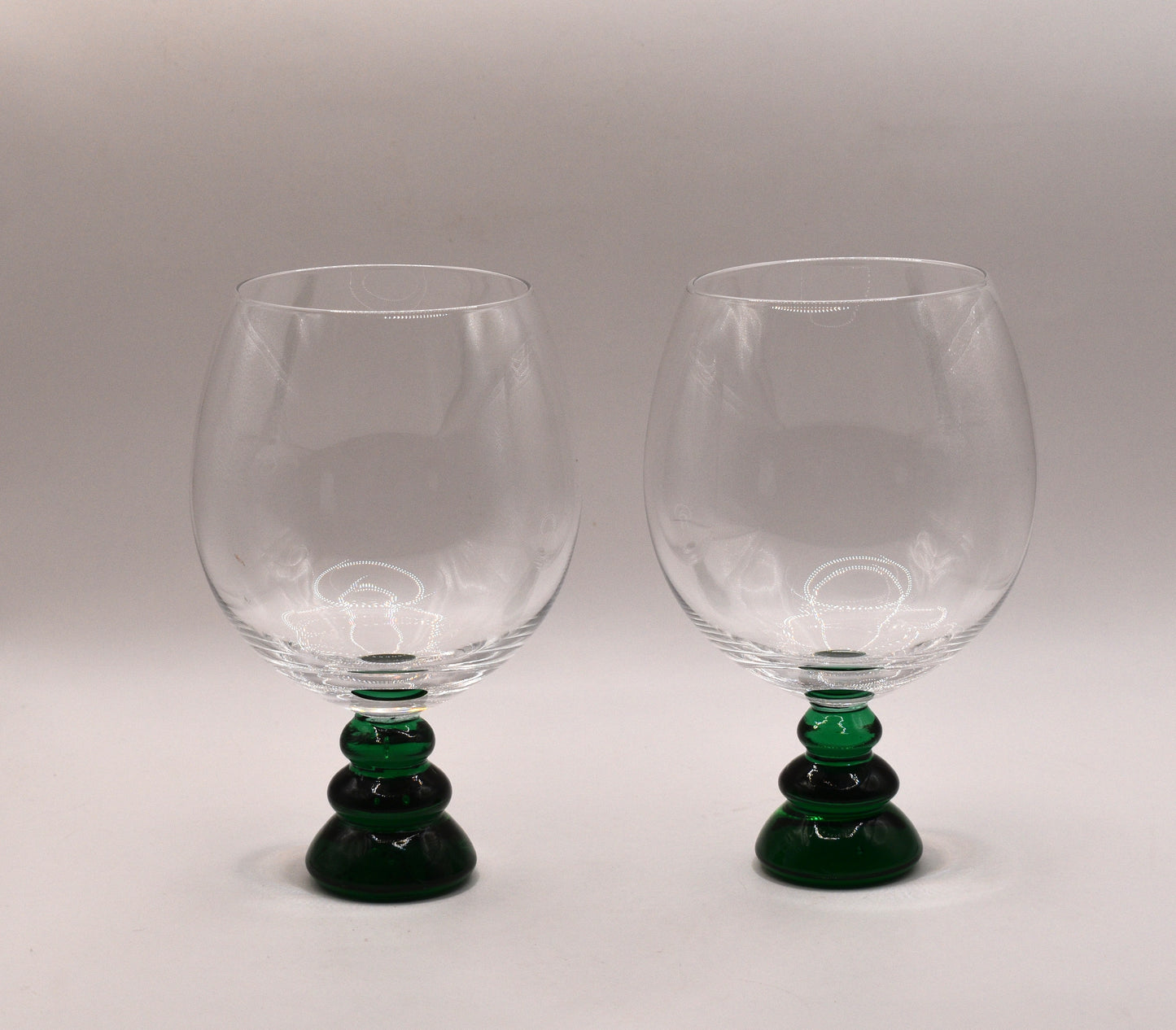 Green Stemmed Wine Glasses Set of 2