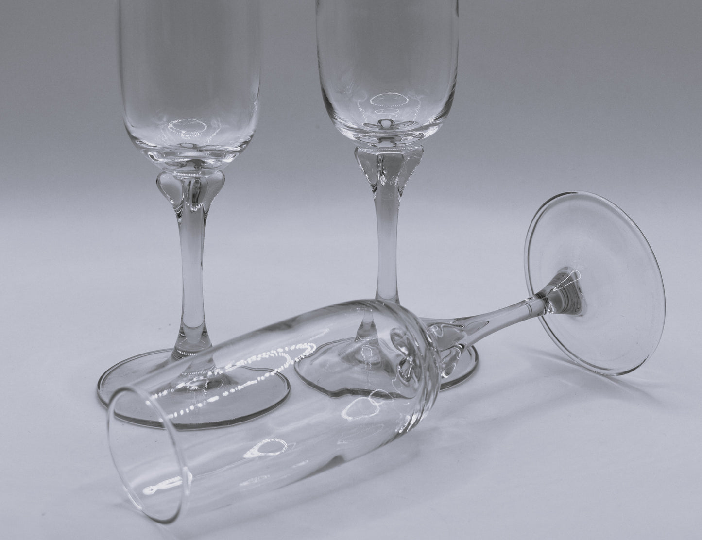 Vintage Pink Blush Stemmed Champagne Glasses - Luminarc Veronese - Set of 3