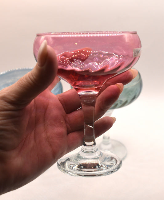 Vintage Champagne Coupes. Linea Quattro Cristalleria (made in Italy). Set of 6