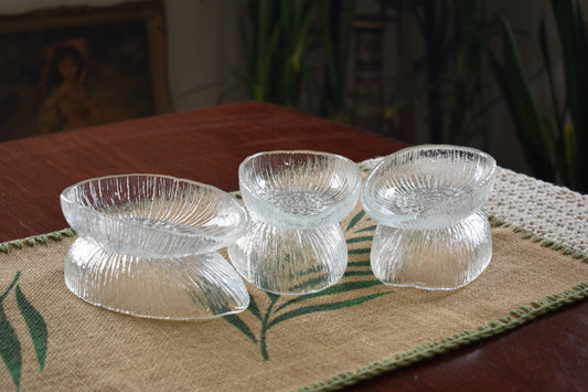 Vintage Polish Glass Avocado Serving Dishes - Set of 6