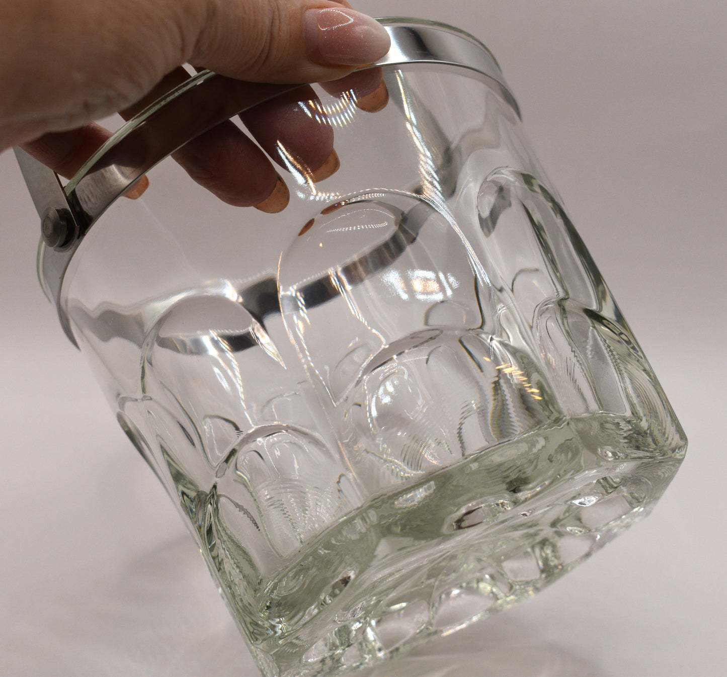 Vintage Duralex Ice bucket. Pressed Glass. Made in Spain