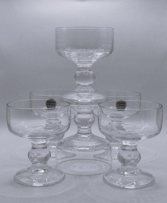 Vintage 1980s Cristal d'Arques 'TrocadΓ©ro' Crystal Champagne & Dessert Coupes - Set of 6