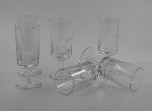 Vintage faceted crystal glasses. Sherry / Port / Cordial - Set of 6
