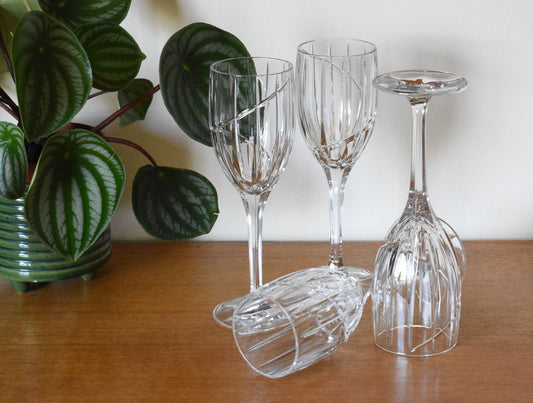 Vintage MIKASA Crystal Water Goblets - UPTOWN - Set of 4