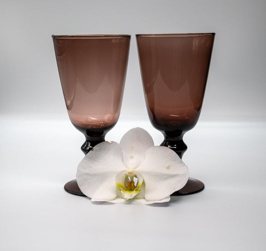 Amethyst Wine Goblets. Set of 2