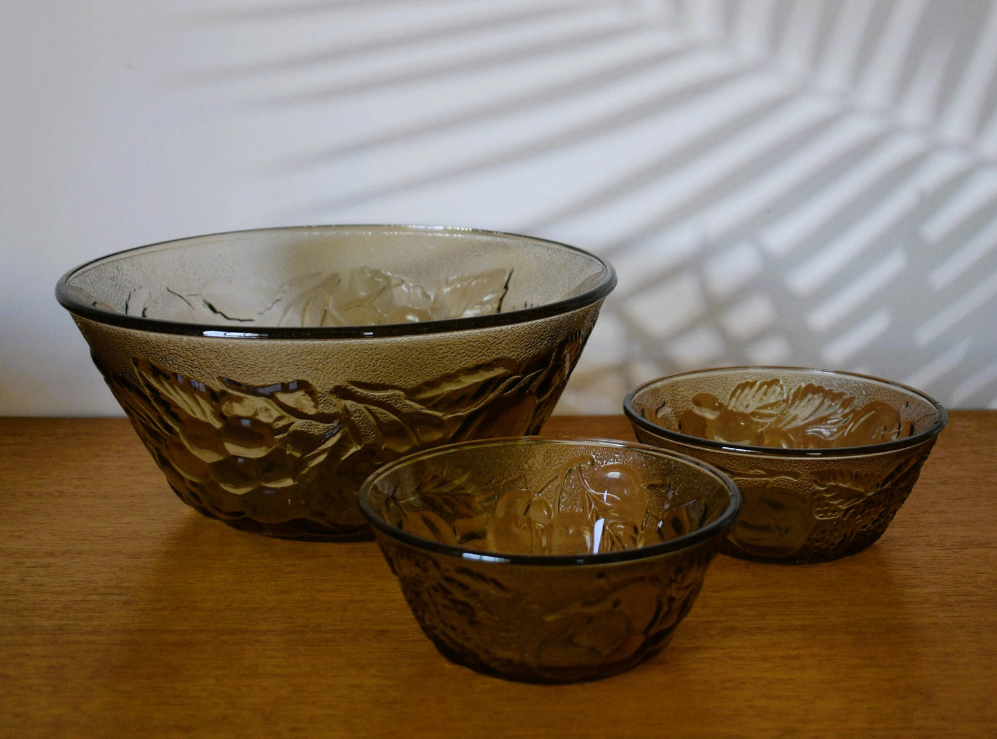 Vintage Italian made Smokey grey bowls. Set of 3