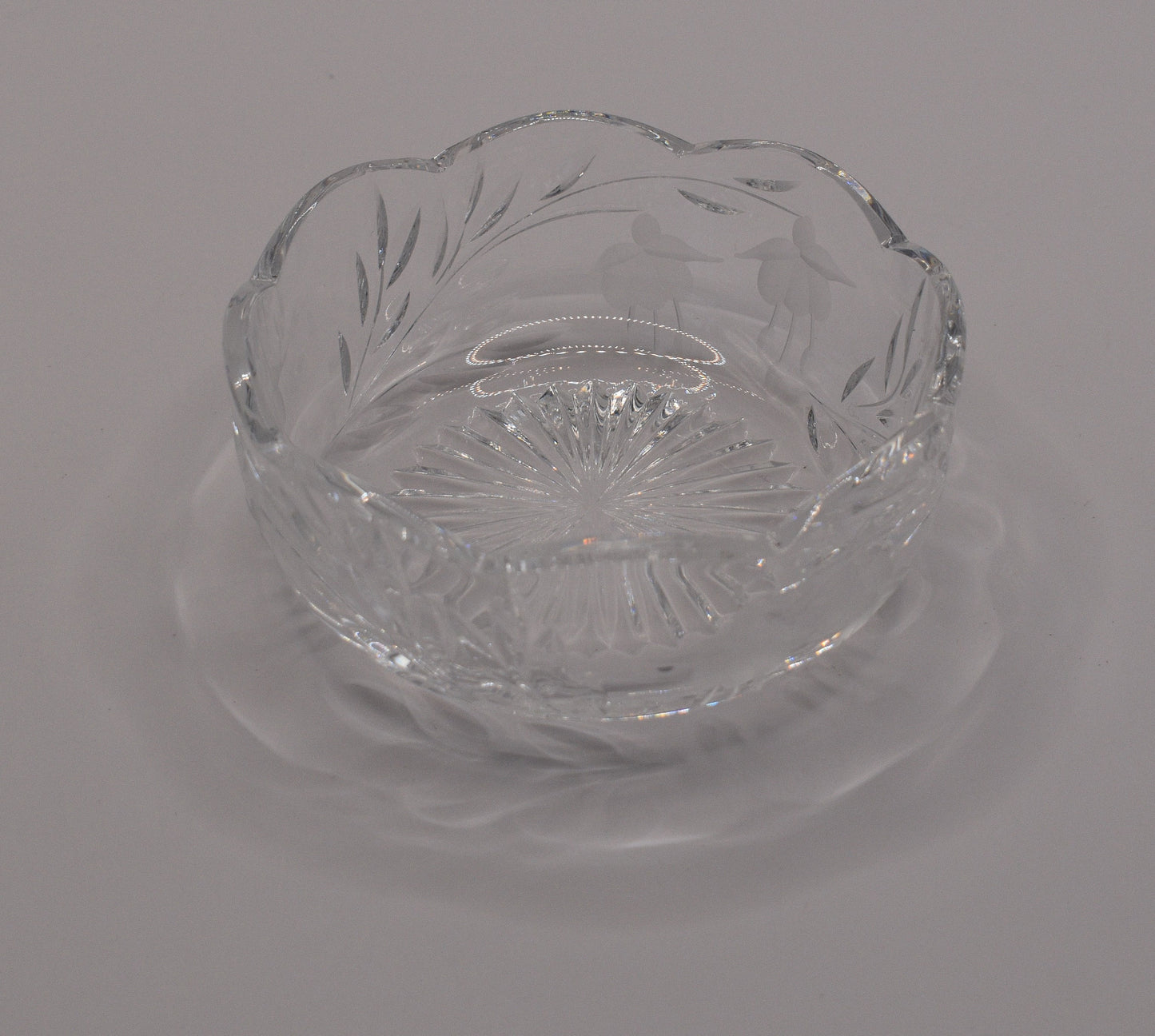 Stuart Crystal "Cascade" small bowl/dish. Trinket dish. Scollaped rim.