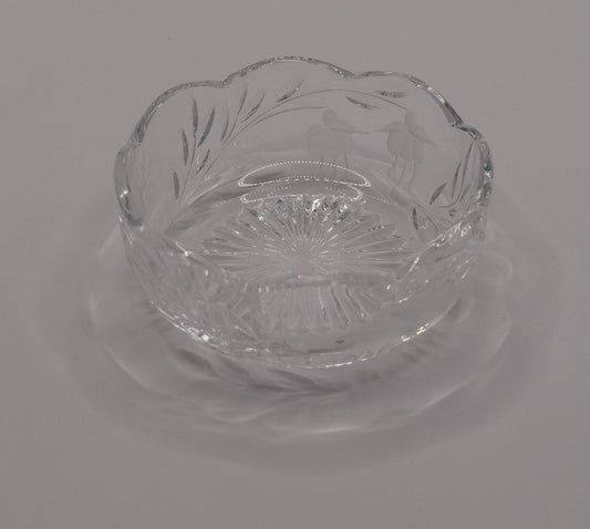 Stuart Crystal "Cascade" small bowl/dish. Trinket dish. Scollaped rim.